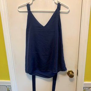 Olivia Grey Tie-back Blue Blouse